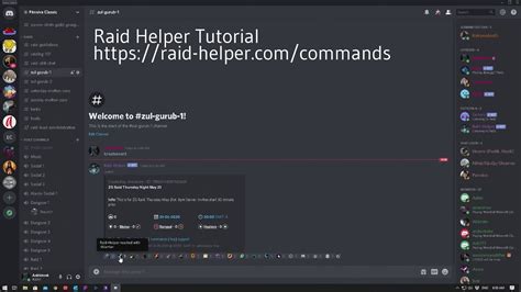 Click the " Invite " button to add the bot to your server. Select the server where the bot will join and click " Continue .". Click " Authorize " and complete the captcha. Go to your Discord direct messages and open the Raid-Helper chat. Follow the instructions the bot gave you. For example, set a timezone and create an event, you .... 