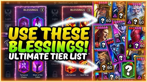 Raid shadow legends best blessings. Blessings. Blessings are powerful abilities than can significantly improve how your Rare, Epic and Legendary champions perform. In order to gain a blessing, a Champion must … 