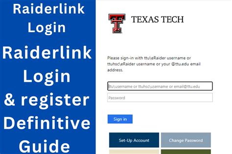 Raiderlink is the common portal for both students and faculty. Students can use this to access their grades, classes, registration, and financial aid. Raiderlink is designed to be your "one stop shop" for accessing any online resources you would need at Texas Tech. This customizable portal offers many services in one convenient location, and ... .