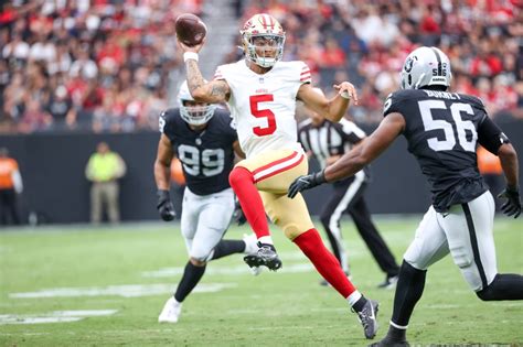 Raiders 34, 49ers 7: Trey Lance sacked four times in rough return