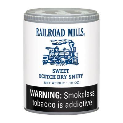 Railroad mills snuff order online. MINIMUM ORDER VALUE $500. About Us; Contact Us; FAQs; Select category ... Home Tobacco Smokeless Dry Snuff Railroad Mills Macboy Snuff Pc Sweet Cc ... 
