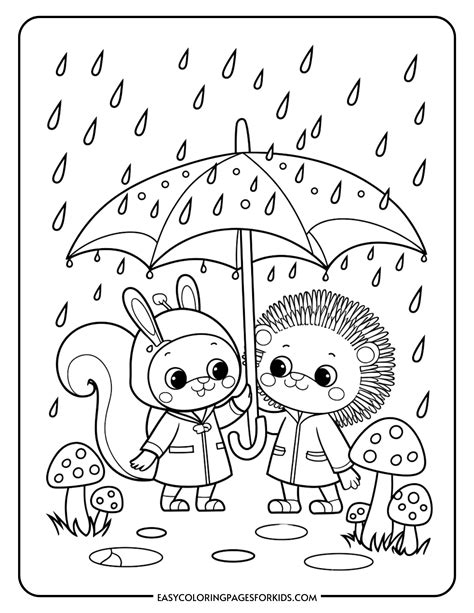 Rain Coloring Pages