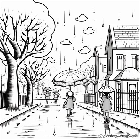 Rain Coloring Pages For Kids And For Adults Coloring Home