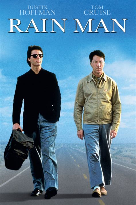 Rain man full movie. Dec 16, 1988 · Rain Man: Directed by Barry Levinson. With Dustin Hoffman, Tom Cruise, Valeria Golino, Gerald R. Molen. After a selfish L.A. yuppie learns his estranged father left a fortune to an autistic-savant brother in Ohio that he didn't know existed, he absconds with his brother and sets out across the country, hoping to gain a larger inheritance. 