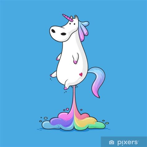 Rainbow Farting Unicorn Illustration PNG