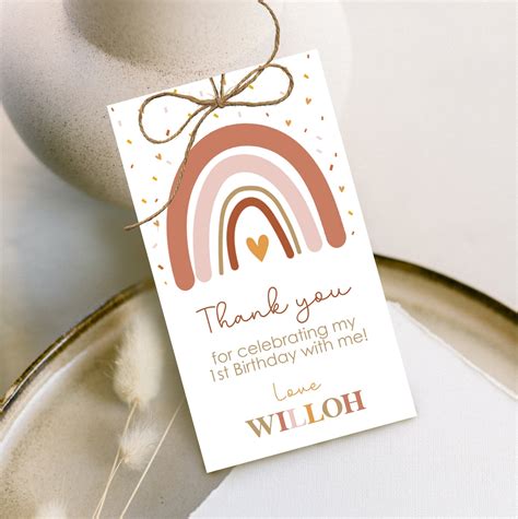 Rainbow Favor Tag with Editable Text Personalized Custom Etsy in 2021