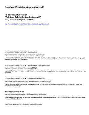 Rainbow Printable Application