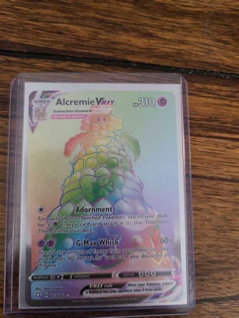 Rainbow Rare Alcreamie VMAX Pokémon Card (Shining Fates …