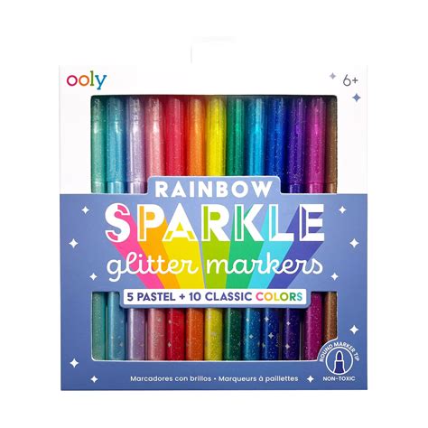 Rainbow Sparkle Glitter Markers - Set of 15 - Barnes & Noble®