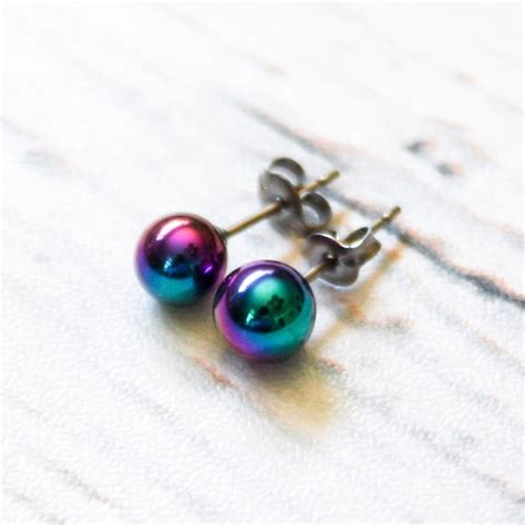 Rainbow Titanium Earrings - Etsy Canada