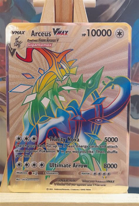 Rainbow arceus vmax. Trinity Nova. 200. Search your deck for up to 3 basic Energy cards and attach them to your Pokémon V in any way you like. Then, shuffle your deck. 