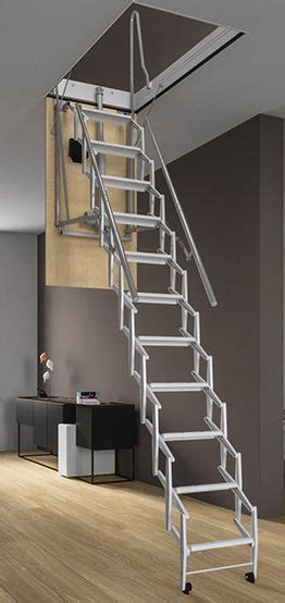 Our tallest folding attic ladders. Features. Models for 8′ up to 15′ heights (Custom sizes also available) Suitable for Commercial Use; 570 lb. Weight Capacity; Large safety handles at top; 4 separate one-piece steel handrails; All powder coated steel; 1 1/4" X 3" side rails; Spring assists for easier operation; Locking safety latches .... 