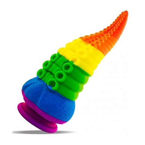 【Introducing our Rainbow Color Dildo】 an exquisitely designed masterpiece that takes shape and color to the extreme. With its soft and pointed glans, crown-like base, and rainbow color, this 8-inch realistic silicone dildo offers an unmatched experience. Crafted with meticulous attention to detail.
