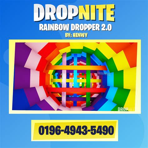 RAINBOW DROPPER 2.0 0196-4943-5490. 10 colorful levels of Dropper madness. Do you have what it takes to complete them all? FORTNITE DROPPER V1 5818-4876-6080. A 10 LEVEL DROPPER MAP WITH …. 