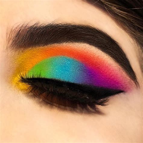 Rainbow eyeshadow. 