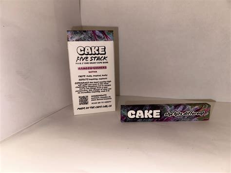 Rainbow gushers cake disposable. This innovative new device is Cake's follow-up to their famous original 1.5 gram disposables. It's the same quality you know and love in a larger, better, rechargeable, Cake pen package! This 2 gram disposable vape gives users 25% more of their favorite Delta-8 distillate. And it all comes at a price that can't be beat. 