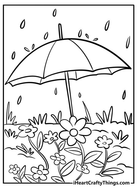 Raining Coloring Pages