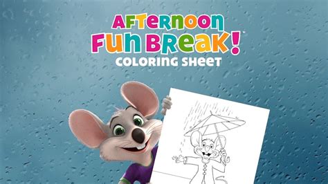 Rainy Day Coloring Sheet Chuck E. Cheese Afternoon Fun Break …