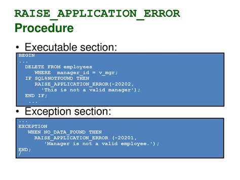 Raise application error in oracle triggers
