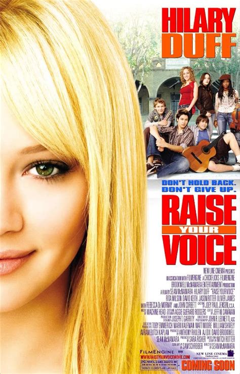Raise your voice movie. 33. METASCORE. Generally unfavorable reviews based on 24 Critic Reviews. 6.1. USER SCORE. Generally favorable reviews based on 63 Ratings. Now Playing: Raise Your Voice. Summary: Raise Your Voice movie trailer - starring David Keith, Hilary Duff, John Corbett, Rebecca De Mornay, Oliver James, Dana Davis. Directed by Sean … 