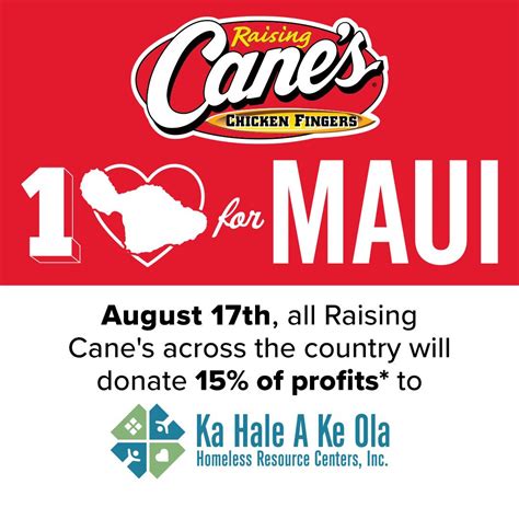 Raising Cane's donating 15% of profits Thursday for Maui relief