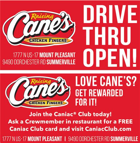 Raising canes promo code. 6 Chicken Fingers, Crinkle-Cut Fries, 2 Cane's Sauce®, Texas Toast, Coleslaw, Large Fountain Drink/Tea (32 oz.) 1790 - 2040 Cal. 