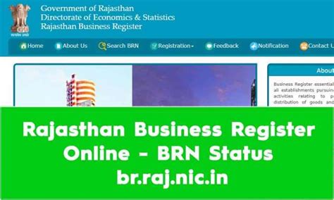 Rajasthan Business Register Online, BRN Status and BR …