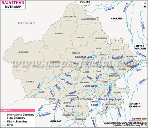 Rajasthan river map with district.  The rivers of Rajasthan can be divided int...