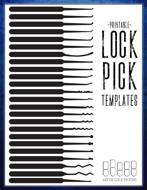 Rake Lock Pick Templates Lock Pick Rake Template Lock Latter Example Template Lock pick set