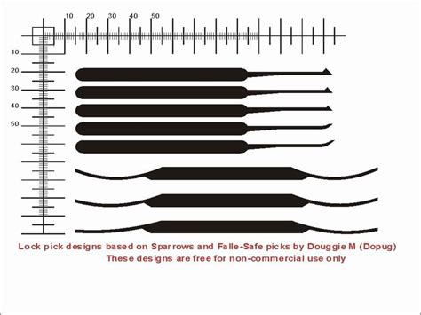 Rake Lock Pick Templates Lock Pick Templates Printable Lock Pick Patterns Picture Pictures