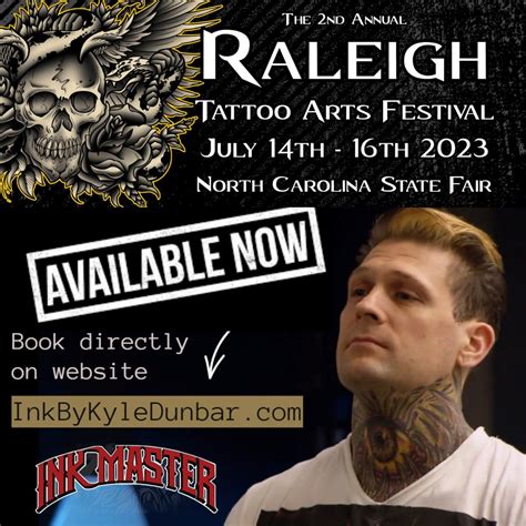 Raleigh tattoo convention. Tickets online available until Thursday. From Friday 19th of April only available at the box office of the convention. One Day Pass: 35€ 3 Days Pass: 85€ Fri 19th Apr 2024: 11:30am - 22:00pm Sat 20th Apr 2024: 11:30am - 22:00pm Sun 21st Apr 2024:… 