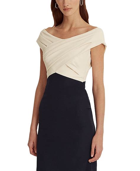 Crepe Off-the-Shoulder Cocktail Dress. Save your Wishlist. $175.00. Split your purchase of into 4 payments of every two weeks, with no impact on credit score and no late fees. Today.. 