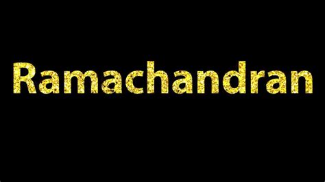 Ramachandran pronunciation