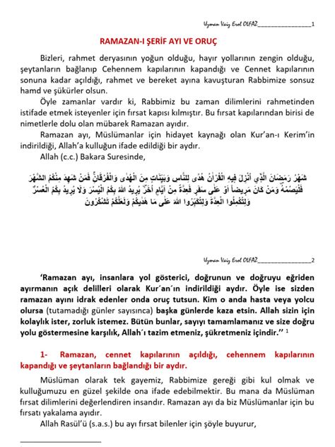 Ramazan Vaazı PDF Scribd.