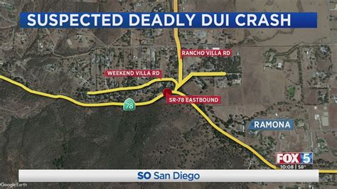 Ramona woman killed in head-on collision on SR-78, DUI suspected