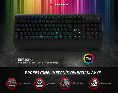 Rampage KB-R90 Orion RGB Versiyon Blue Switch Gaming. 
