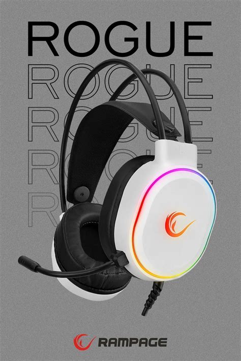 Rampage ROGUE Beyaz USB RGB Ledli Gaming Oyuncu Mikrofonlu.