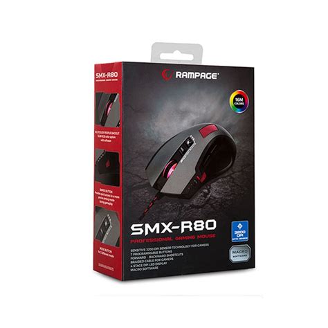 Rampage SMX-R80 Usb Gri/Siyah 3200dpi RGB. 