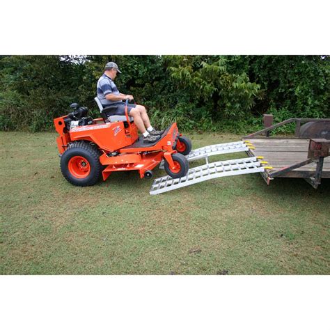 Ramps for zero turn mowers. Aug 4, 2018 · Buy CargoSmart Aluminum Tri-Fold Ramp with Treads, 1 Pack — 1,500lb Capacity, 50” W x 76” L — Easily and Safely Load or Unload Push Mowers, Garden Tillers, ATVs and More: Loading Ramps - Amazon.com FREE DELIVERY possible on eligible purchases 