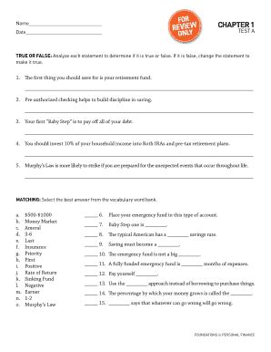Ramsey classroom answer key. Disability Insurance. long term disability is best, cost is based on your job, usually cheapest through your employer. It should cover 65% of your income and still necessary if you have health insurance. An emergency fund of $500 or more, would lower the risk of. losing your cell phone. 