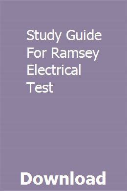 Ramsey electrical test study guide cintas. - Moralidades de hoy y de mañana.
