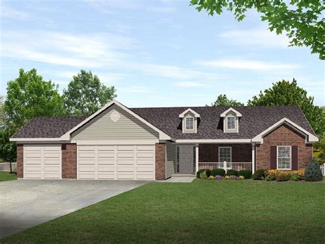 This Country Cottage ranch house plan features a beautiful exterior that is highlighted with a split covered front porch, a triple set of window dormers and low maintenance brick work. Tremendous rounded column beams support the roofline while adding texture and substance to the covered porch. The interior floor plan includes an open concept ...