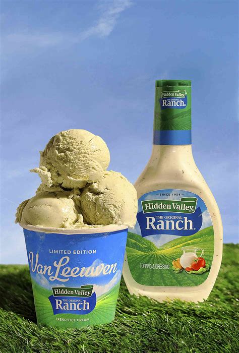 Ranch icecream. Mar 14, 2023 · It will cost $4.98 per pint, and it’s part of a big new seasonal spring lineup. If you think the ranch flavor just sounds too weird, consider one of the following: Sure, the Van Leeuwen brand collaborations have resulted in some pretty delicious ice cream. After all, that’s what Van Leeuwen does best. 