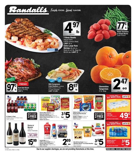 Browse Randalls Weekly Ad October 18 to October 24, 2023. Randalls weekly ad and next week's sneak peek. Digital coupons and more savings at Randalls Circular. Randalls Weekly Ad offers this week;. 