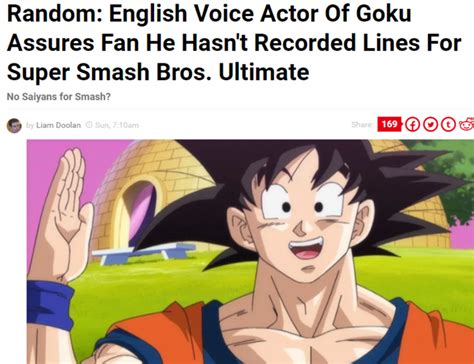 Random English Voice Actor Of Goku Assures Fan He Hasn t Recorded Lines For Super  Smash Bros Ultimate - Artictle