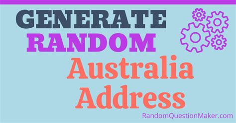 Random Australian Address Generator