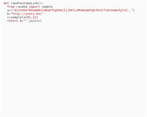 Random Youtube Link Generator Codepad