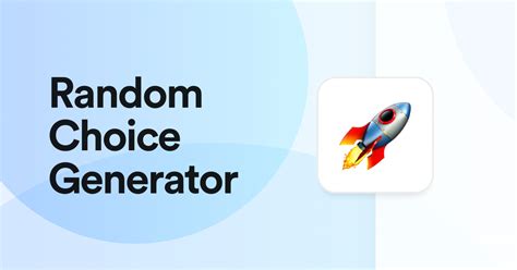 Random choice generator from list. Random Choice Generator helps you make fair, fast decisions...