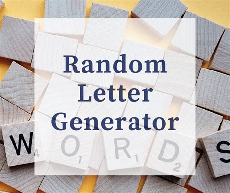 Random letter generator. The Letter Generator is an online tool to quickly generate random alphabet letter from A to Z. You can pick a random letter or generate sequences of letters. By default, the … 