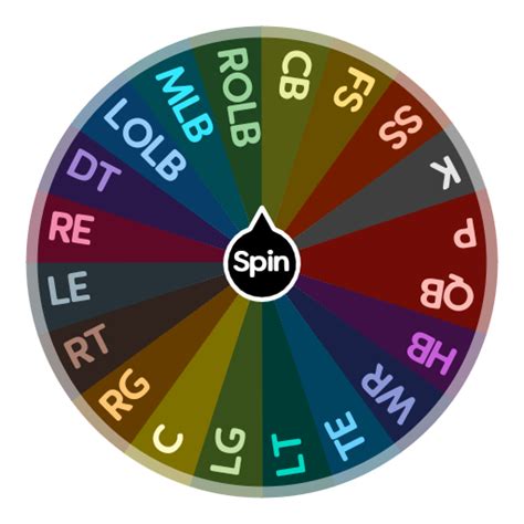 Random nfl position wheel. Discover endless possibilities with Spin the Wheel - Random Picker Wheel Maker! Unleash your creativity and design custom spin wheels for any occasion. Whether it's for games, giveaways, or decision-making fun, our user-friendly platform lets you create interactive experiences that engage and entertain. Spin the wheel and make your ideas come ... 